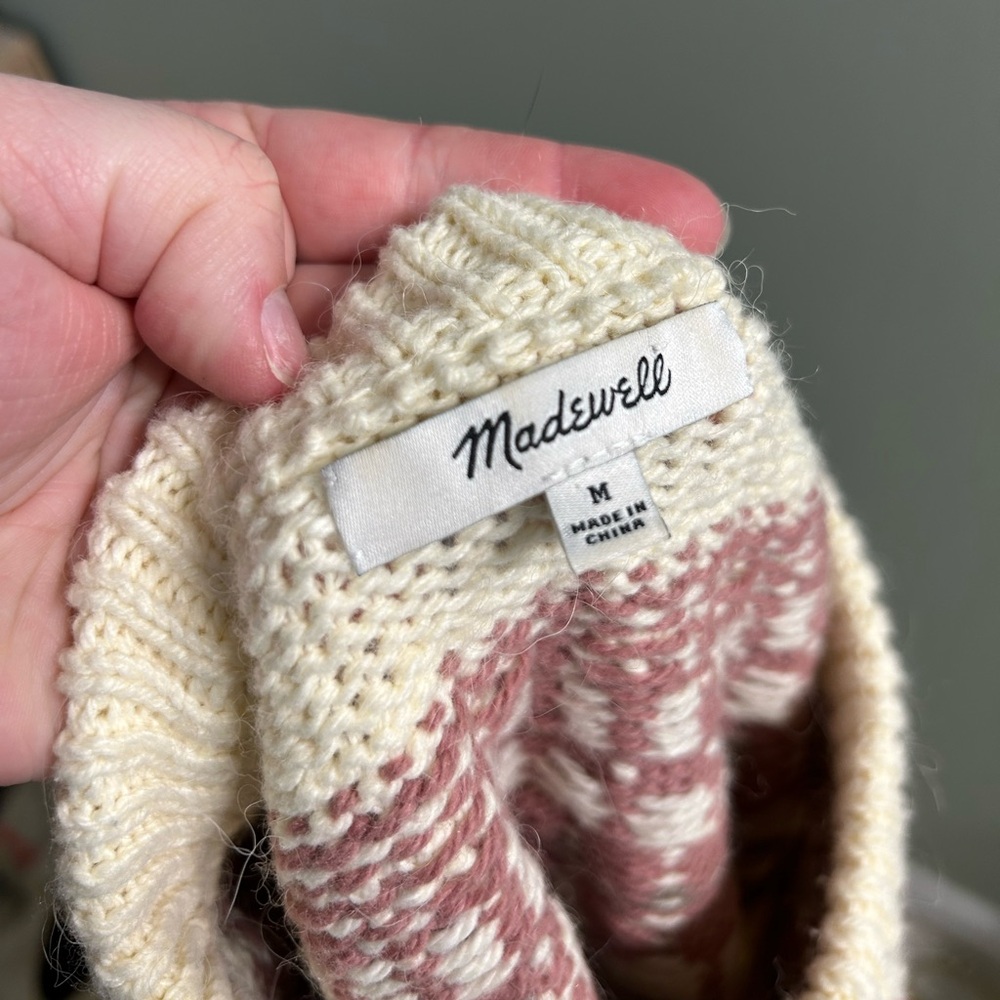 Madewell Fair Isle Keaton Pullover Sweater alpaca wool blend - Picture 7 of 11